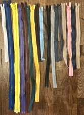 Lot of 18 Multicolored New Zippers, Various Sizes, 16  to 30  