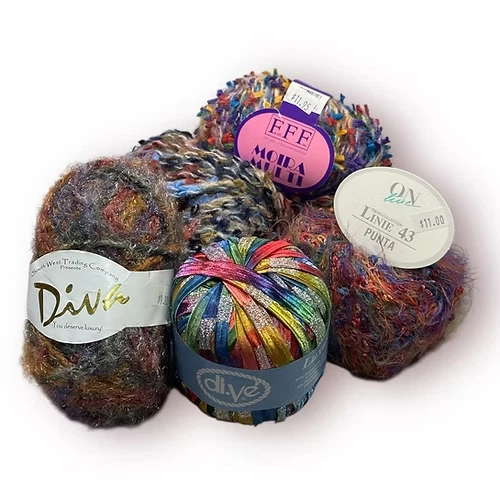 Novelty Texture Yarn Sampler 5 Skeins – Ribbon Boucle Ladder – Choose Theme - Image 4 of 4