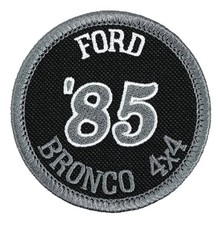 1985 Ford Bronco 4x4 Embroidered Patch Black/Dark Gray Iron-On Sew-On Hat Jacket