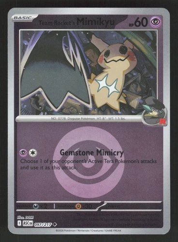 Team Rocket's Mimikyu 097/217 Energy Symbol Pokemon Ascended Heroes NM