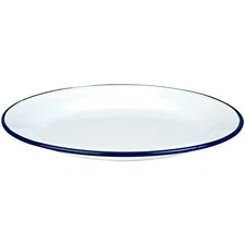 IBILI "Blanca Plain Plate, White/Blue, 22 x 2.3 cm,Plates & Plaques