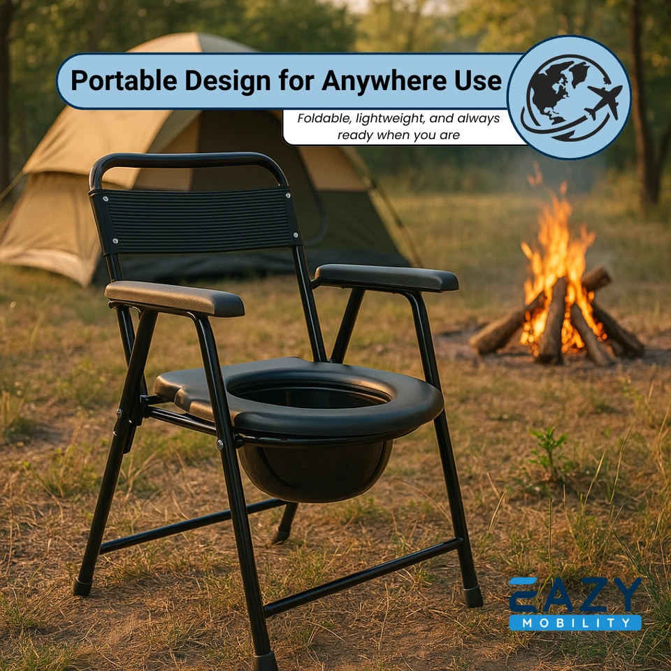 Eazy Folding Commode Chair – Lightweight Portable Toilet Chair for Elderly - Image 4 of 4