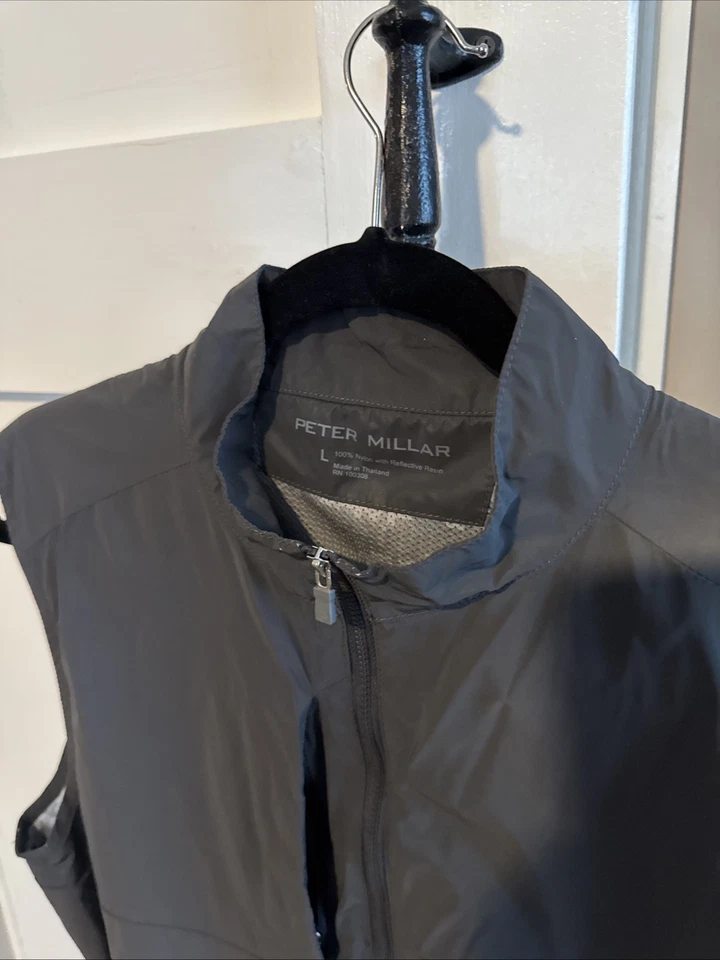 Peter Millar Vest Dart Reflect Wind Water Resistant Nylon Reflective Mens Large - Image 3 of 4