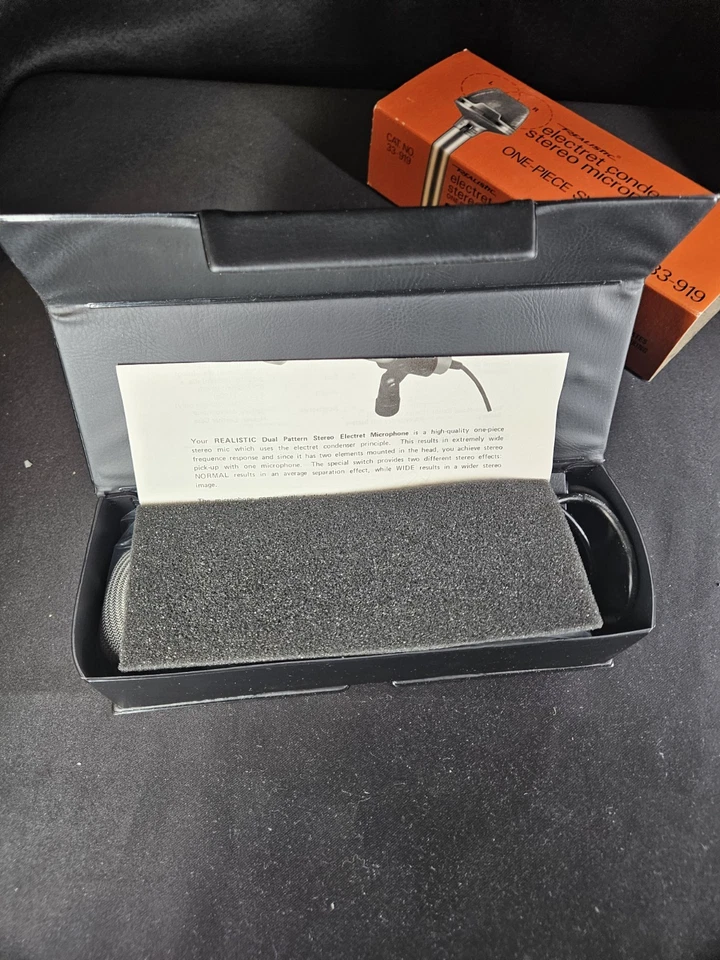 New Old Stock Realistic Stereo Electret Condenser Microphone 33-919 One Piece - Image 3 of 4