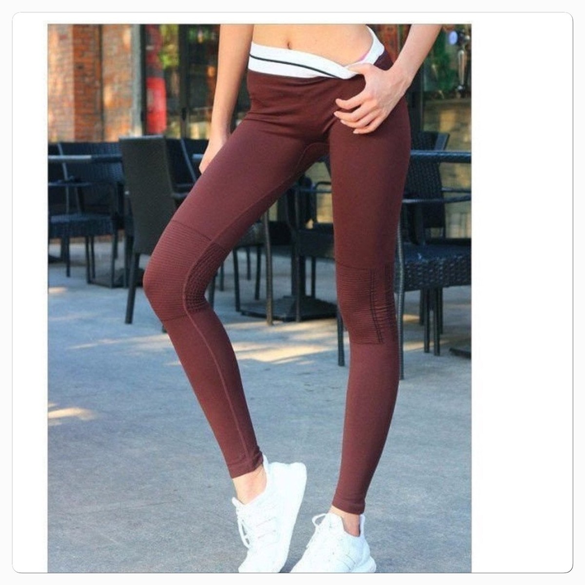 Indira Active DEEPAL Leggings Brown/Maroon Sz XS/S NWT!