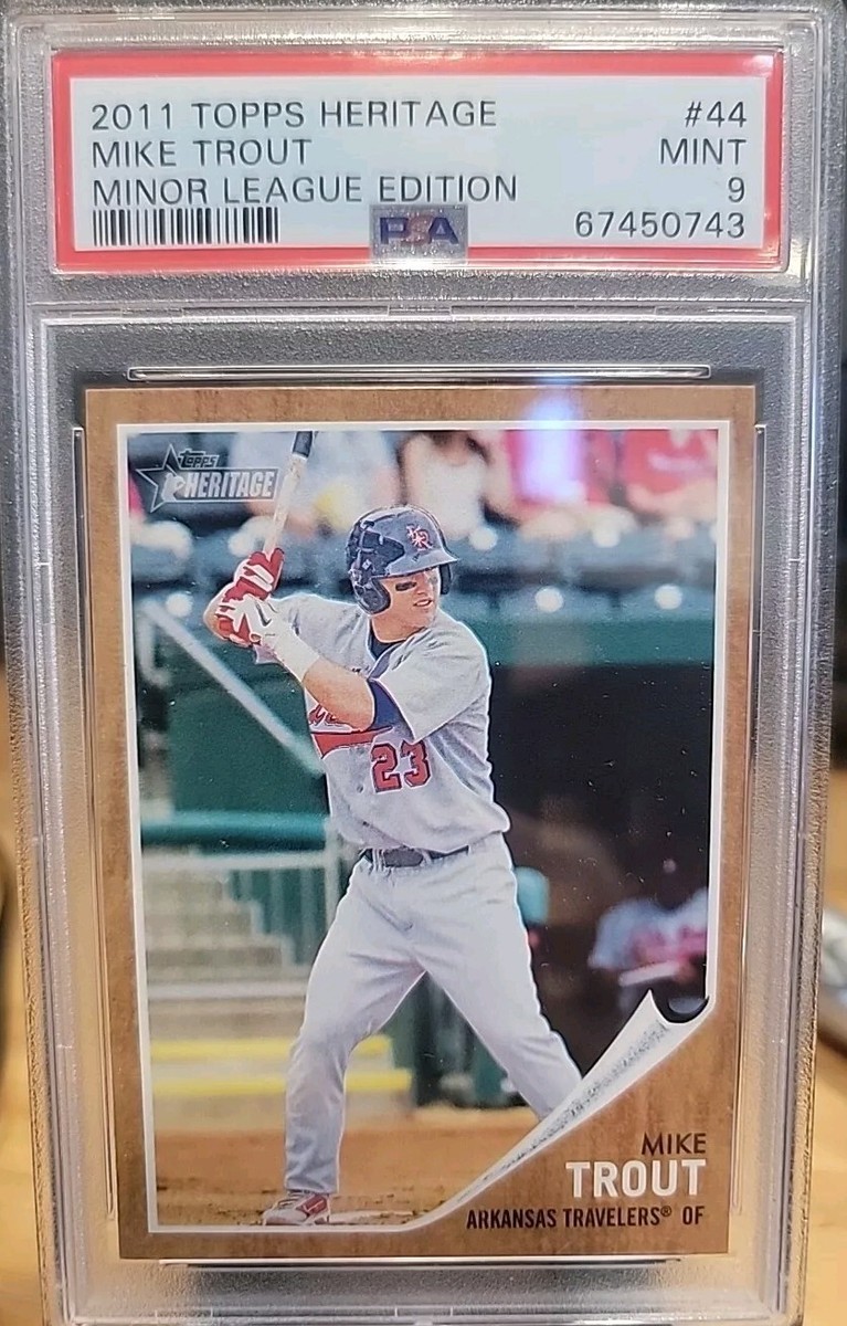 2011 Topps Heritage #44 Mike Trout Minor League Edition PSA 9 MINT  display picture 1