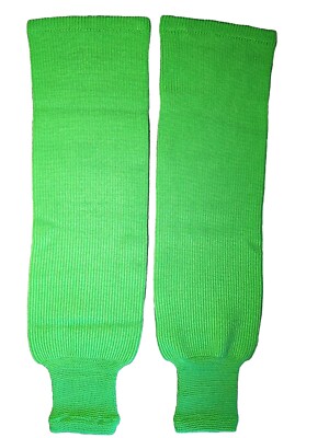  Rib Knit Pro Style Ice Hockey Socks Hose  - GREEN - Made in USA - Size Adult