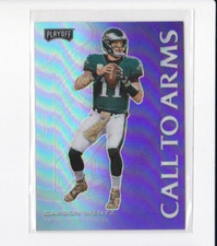 CARSON WENTZ 2020 PANINI PLAYOFF PURPLE PARALLEL CALL TO ARMS INSERT-SHIPS FREE