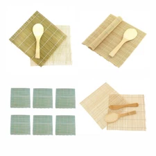Japanese DIY Home-Made Sushi Rolling Mat Set Rice Paddle Green or Yellow