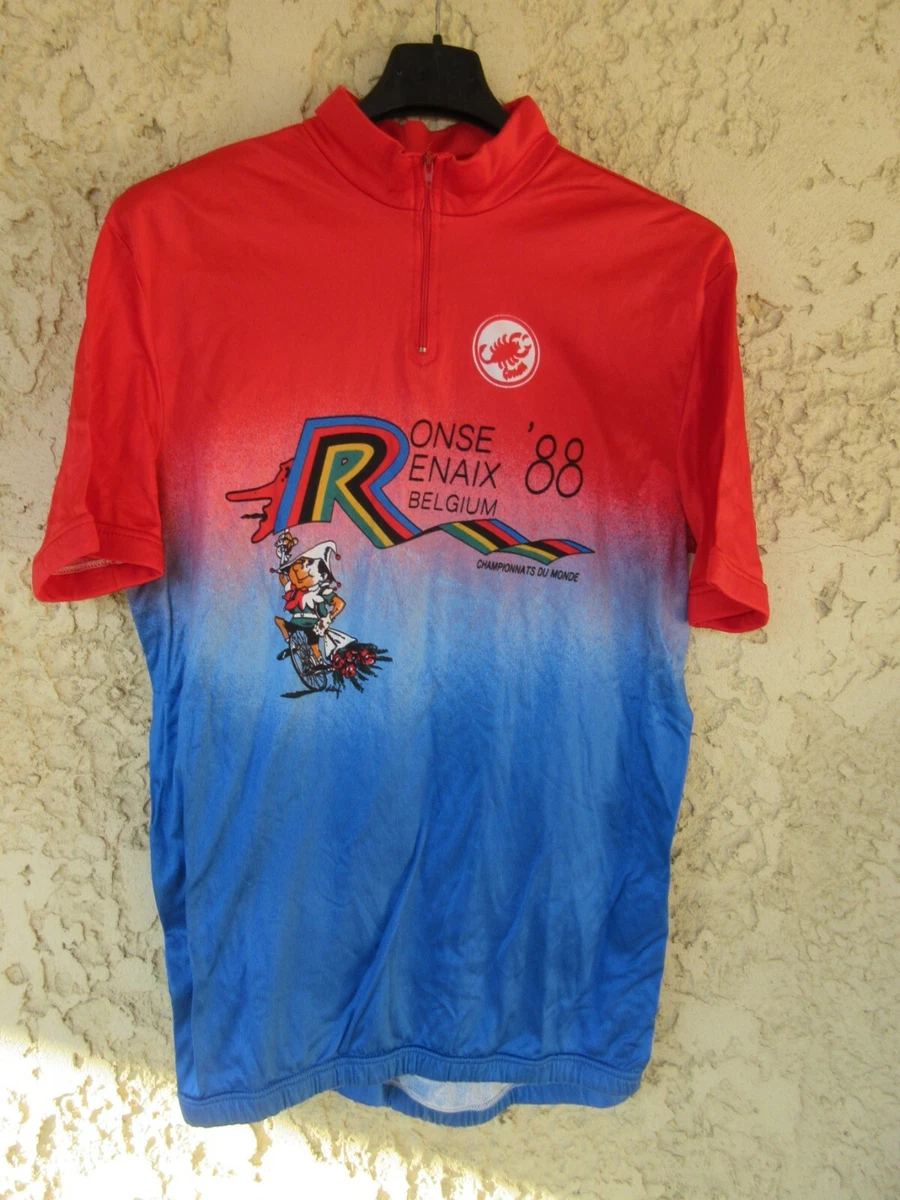 Maillot De Cyclisme Castelli Rouge Taille XL - Credit Suisse - 1/4 Zip Vintage