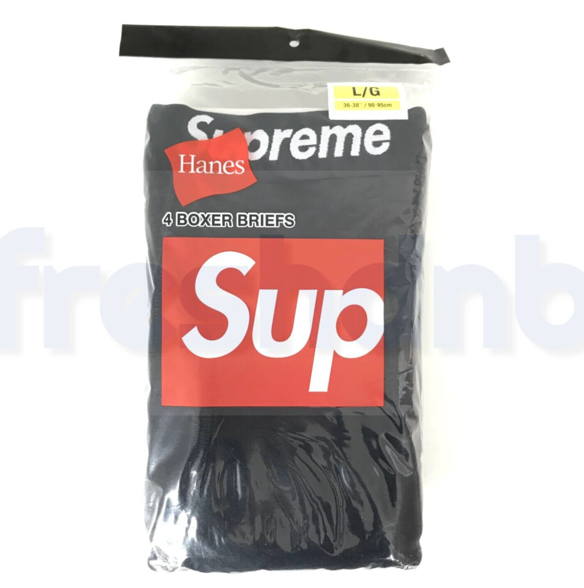 Supreme Hanes Boxer Briefs - Black - Large - Pack of 4 - 100