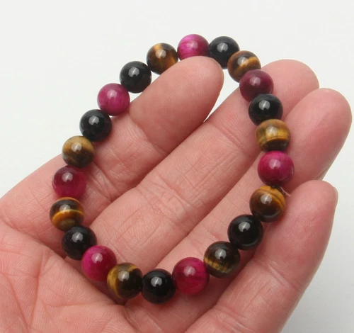 8 mm Natur Tigerauge Reiki Edelstein Armband Kristall Quarz Heilung Dekorieren - Bild 6 von 7