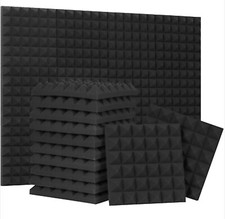 48 Pack 12x12x2 in Pyramid Designed Acoustic Foam Panels Sound Proof 3lbs Sodoct