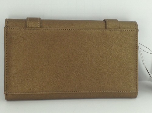 Women's KENNETH COLE by MACYS XL Brown Gold DOUBLE Pouch Wallet - $50 MSRP - Picture 7 of 10