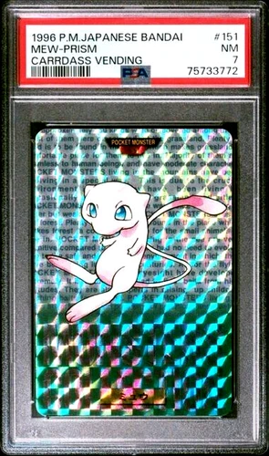PSA 7 Near Mint Pokemon Card Mew 150 Holo Prism GREEN Japanese Carddass BANDAI
