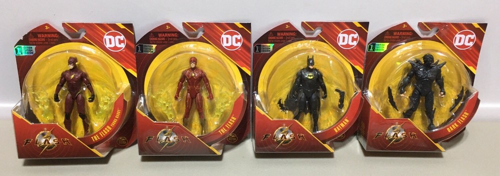 Spin Master 4" DC The Flash Young Barry with Batman and Dark Flash Action Figures