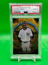 Roderick Arias 2022 Bowman Inception Gold Foil /50 #4 PSA 10 Gem Mint Yankees