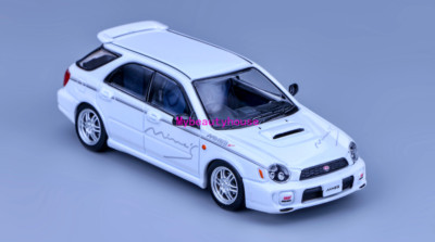 1:64 Furuya White Impreza WRX STI VII 7 Wagon Mines Model Diecast Metal Car
