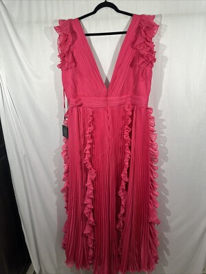 （US発）Mac Duggal ワンショルダーパフスリーブガウン NEW IEENA Mac Duggal [ 20 ] Pleated Ruffle Cap Sleeve Flowy