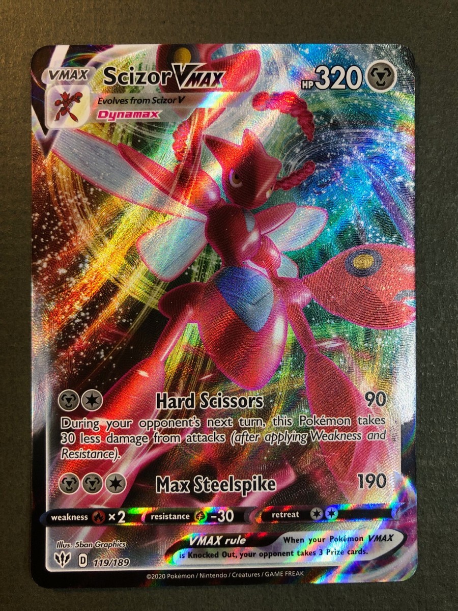 Pokémon Scizor VMAX 119/189 ULTRA RARE Darkness Ablaze Sword