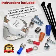 Breckwell C-E-090-21 CERAMIC High Limit Safety Switch - Hi Temp, SHIPS TODAY