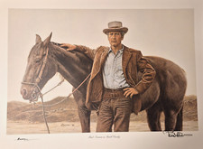 James Bama Paul Newman Butch Cassidy #625/1000 Two Signatures Cert/Folder/ 1990