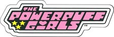 Sticker - Powerpuff Girls Classic Cartoon Pink Black Logo 6" x 2" Die Cut 5974