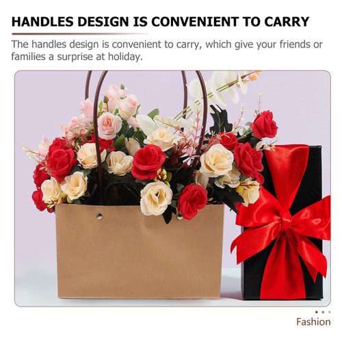 5 Pcs Bouquet Wrapping Paper Bag Flower Gift Bags Kraft Tote eBay