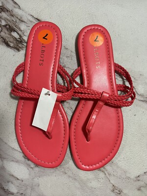 Talbots Thong Sandal Orange Flat Size Braided