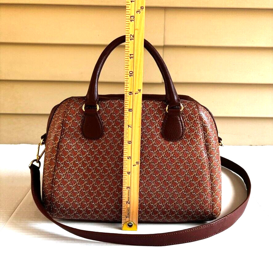 Talbots Brown Chainlink Pattern Leather Satchel (… - image 8