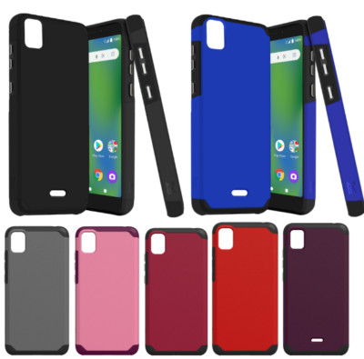 For Cricket Vision Plus 6.0'' Tough Shockproof Hybrid Shell Hard Cover PC Case 