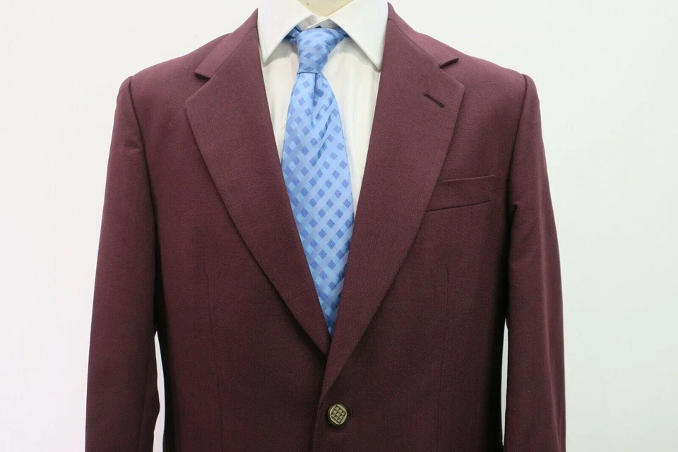 Blazer Traje de Negocios Haband Vintage Para Hombres Solapa Muesca 2 Botones Solapa Bolsillo 40R Foto 3 de 4