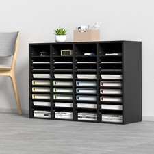 VEVOR Organisateur de Bureau en Bois Trieur de Documents Noir 36 Compartiments