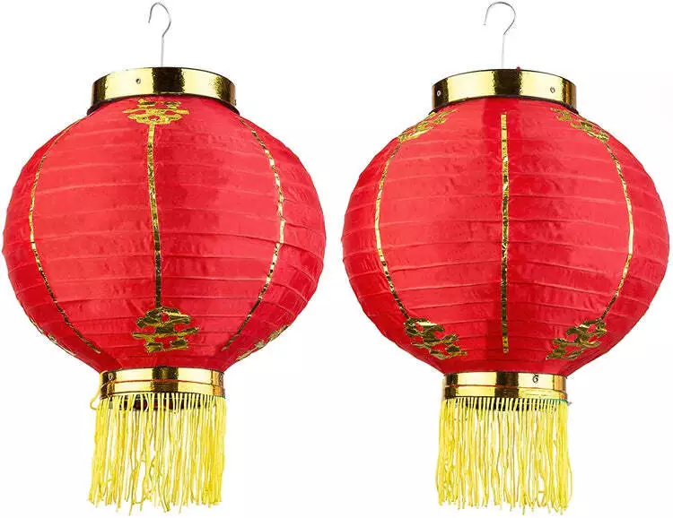 Traditional Chinese Hanging Lanterns Decorative Indoor Red Silk