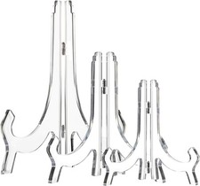 3 Pieces 4.5/7/9.8 Inch Clear Acrylic Easels Display Stands Plate Stands Hold...