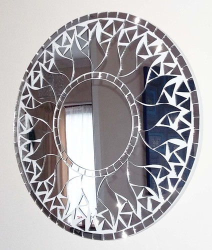 Round mosaic clear sun design wall mirror 50cm or 30cm-hand made in Bali-NEW - Picture 12 of 17
