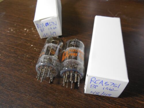 Match pair RCA "Black Plate" 5751 tubes; 1960, 1962; Test New; All the tone here - Picture 1 of 1