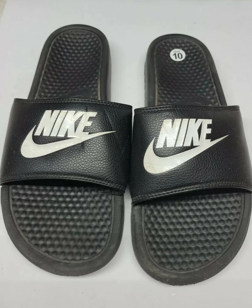 traicionar concierto Momento Nike Slides Men's Size 10 Black And White Nike Slip On Shoes Sandals Flip  Flops | eBay