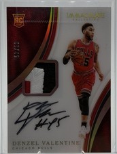 Denzel Valentine 2016-17 Panini Immaculate RC Rookie Patch Auto 9/45 Acetate