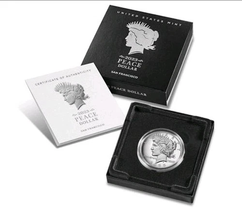 2023 Peace Silver Dollar Proof Coin 23XL - Original US Mint COA & OGP