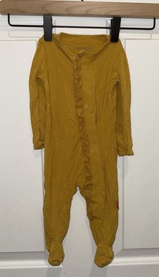 Magnetic Me Harvest Gold Ruffle Footie Pajamas 0 3 Months Modal Cute