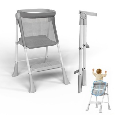 Toddler Tower Foldable, Foldable Toddler Standing Tower for Bathroom Sink or ...