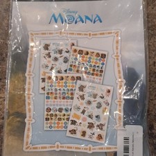 Disney Moana Sticker Sheets Featuring Assorted Characters from Disney Franchise