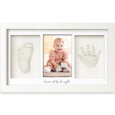 Baby Hand and Footprint Kit - Clay Handprint Keepsake Frame, Newborn Nursery Pic