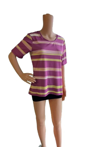 JOY Damen T-Shirt Tanya 36878 Kurzarm purple haze stripes Gr. 38 - Bild 1 von 1