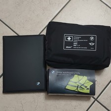 BMW Men's Black Leather Document Holder with Compartments, DIN 13164 Kit and Vest