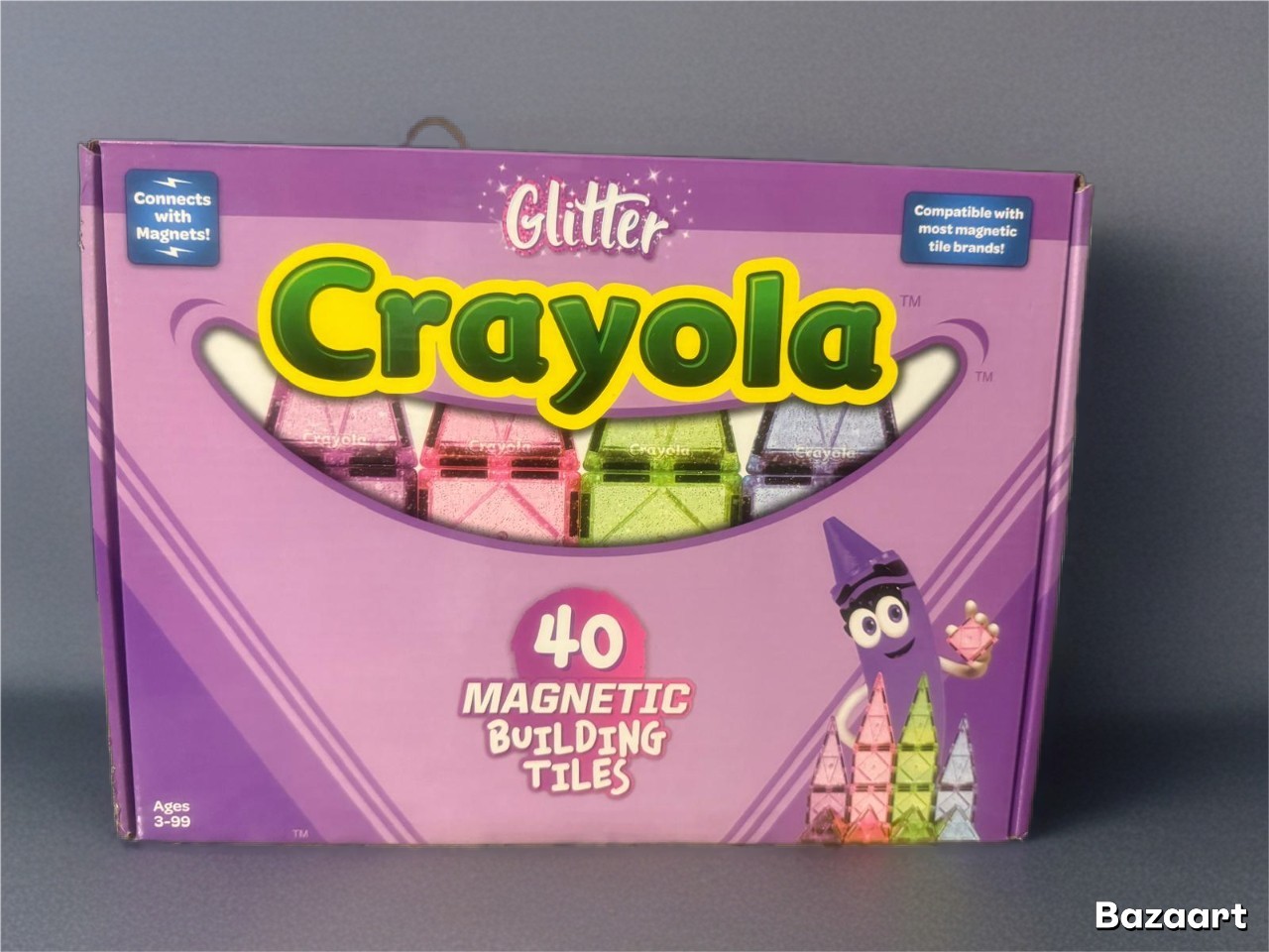 Crayola CreateOn 40-Piece Glitter Magnetic Tiles &ndash; STEM Bu