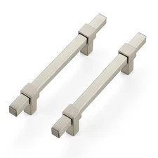 10 Pack 3-3/4 Hole Center Cabinet Pulls, Brushed Nickel, Drawer Handles, Pull