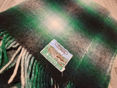 VTG Foxford 100% WOOL BLANKET Horse Saddle Providence Woolen Mills Green Black 