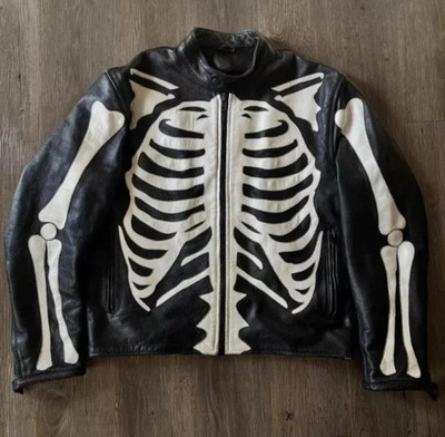 Vanson Skeleton Leather Jacket, Genuine Cowhide, Moto Outerwear, Riding Style